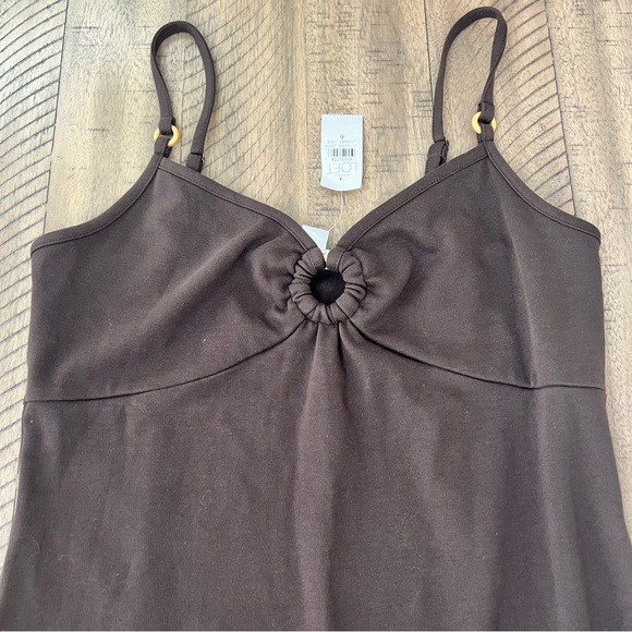 Ann Taylor LOFT chocolate brown keyhole midi dress size 6 - Picture 3 of 8